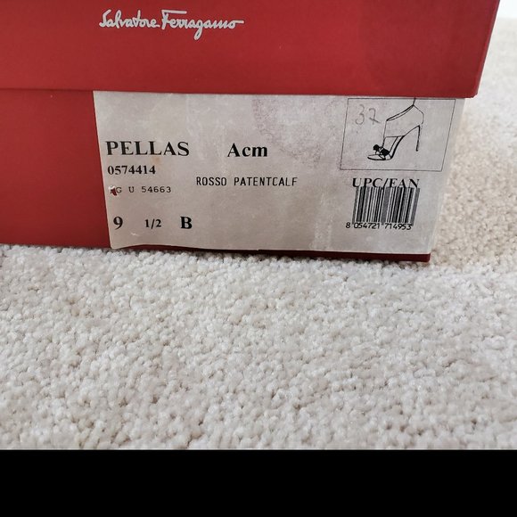 Salvatore Ferragamo Red Patent Leather Pellas Ankle Sandals (Size 9.5) - Picture 3 of 6